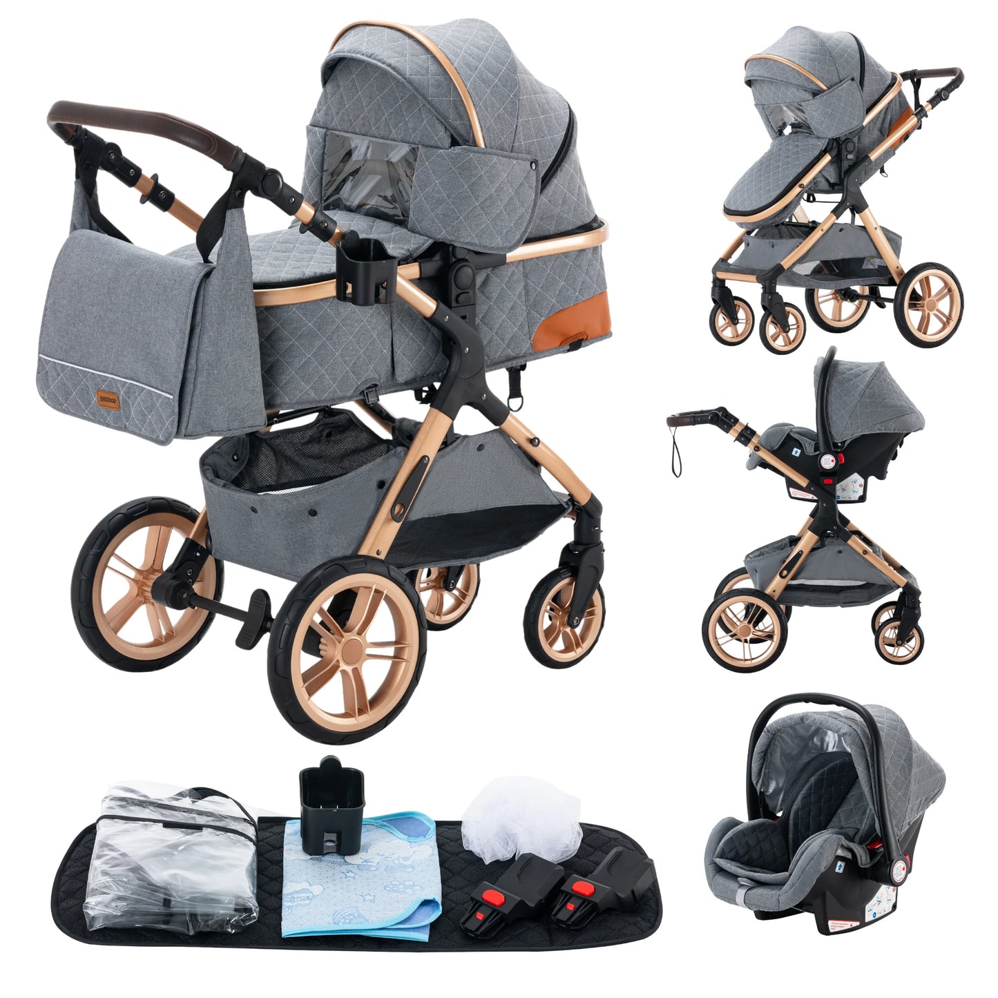 Poussette 3 en 1 | Évolutive Complète