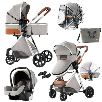 Poussette 3 en 1 pour bébé| Évolutive