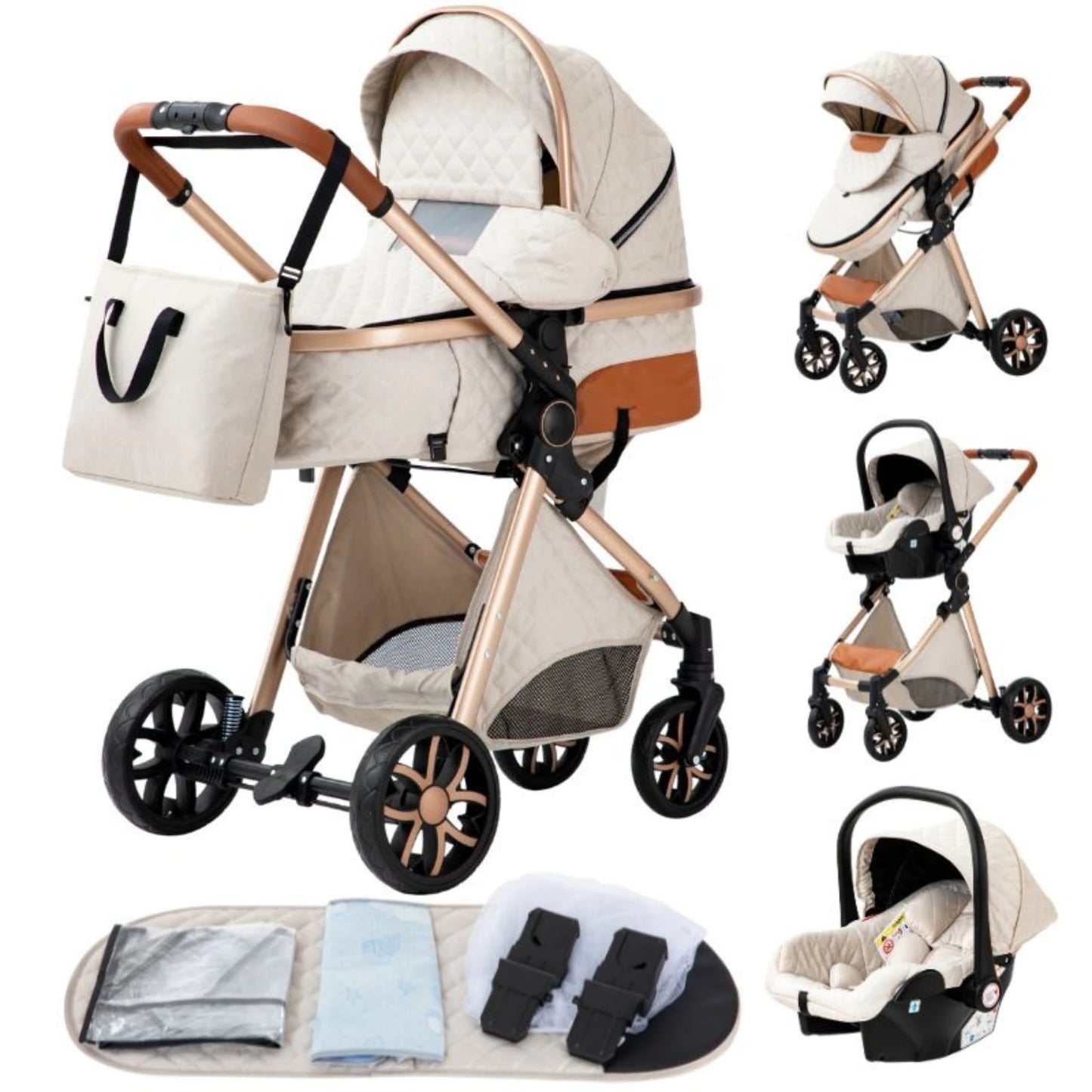 Poussette 3 en 1 | Évolutive Complète