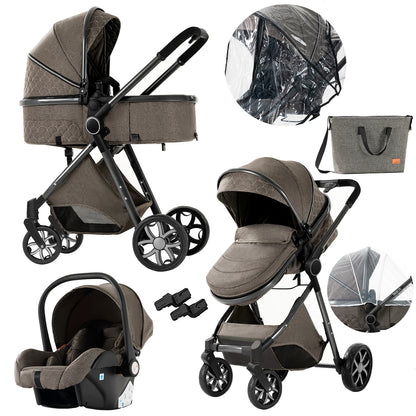 Poussette 3 en 1 pour bébé| Évolutive