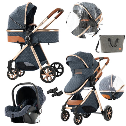 Poussette 3 en 1 pour bébé| Évolutive